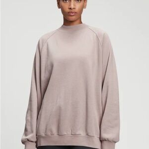 GAP Vintage Soft Mockneck Oversized Sweatshirt - Size Medium - Beige